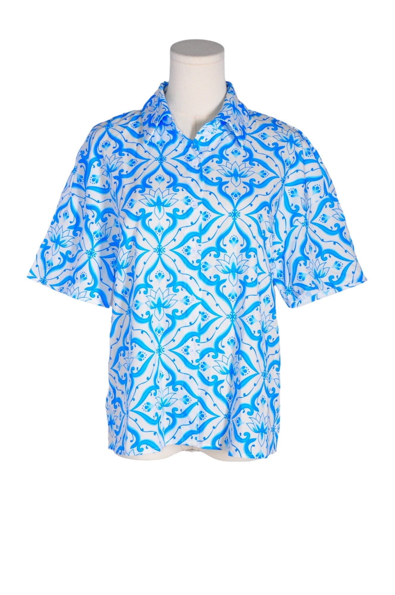 SHEIN Women Button Down Tops Regular fit in Blue - 4