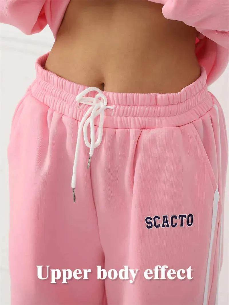 Fashion Casual joggers and hoodie set women's