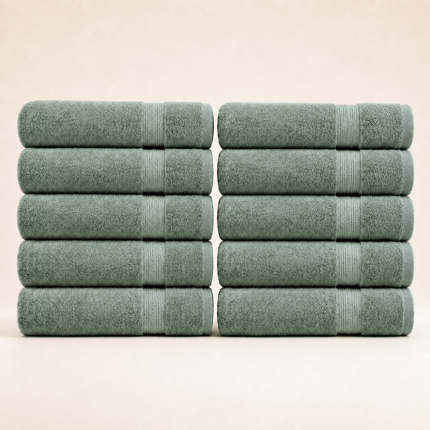 Pure Cotton Bath Towel Set – Burgundy & Turquoise | 500gsm Wholesale Towels