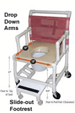 EZee Life 155HL PVC Wheeled Shower Commode Chair | 18 x 18 in Seat Canada