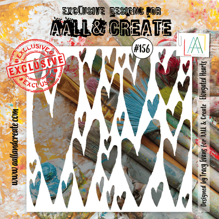 AALL and Create Stencil - 156 - Elongated Hearts