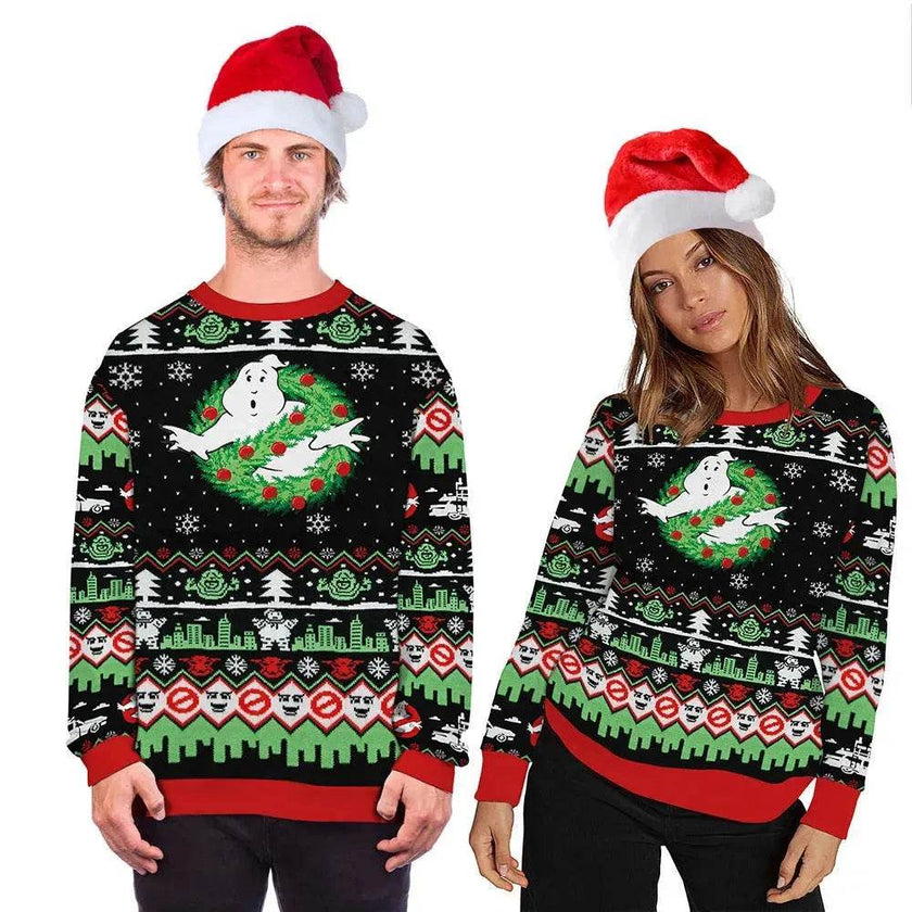 Ugly Funny Christmas print Knit Couple sweater