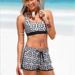 Women's Floral Print Bikini Split Swimsuit | Polyester Swimwear S-2XL