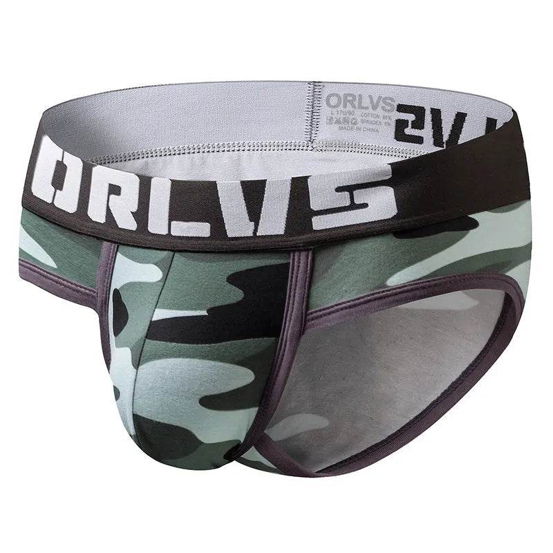 ORLVS Army Camouflage Cotton Pouch Brief underwear pant  for Men