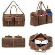 Retro Crazy Horse Leather Weekender Travel Duffel Bag with Laptop Compartment