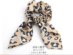 4pcs Leopard Pattern Silk Scarf Hair Scrunchie