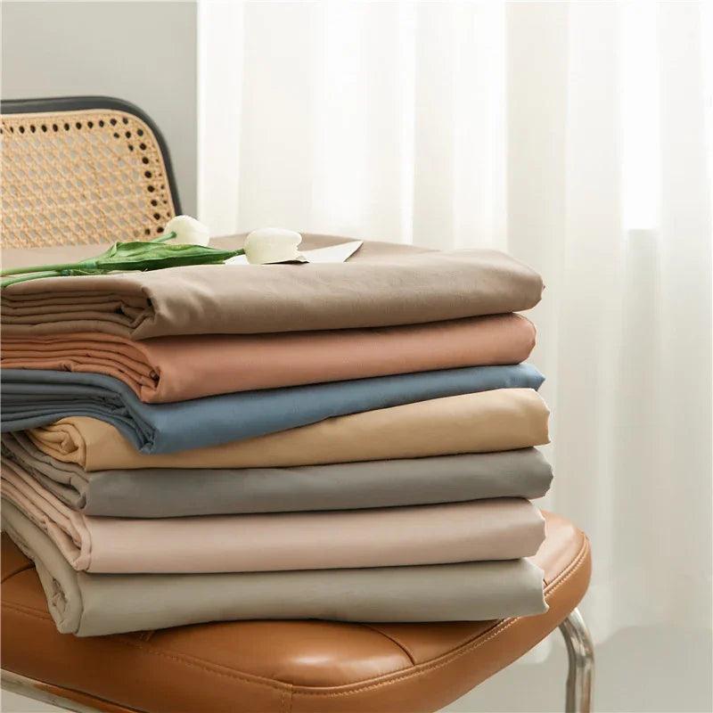 100% Cotton Sanding Duvet Cover Set - Thickened Solid Colour for Autumn and Winter