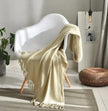 Fringed Knitted Small Blanket Napping Blanket Sofa Blanket