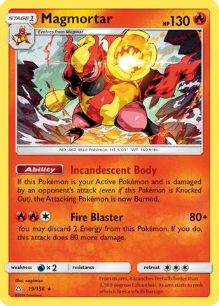 Magmortar 19/156 - SM  Ultra Prism Reverse Holofoil