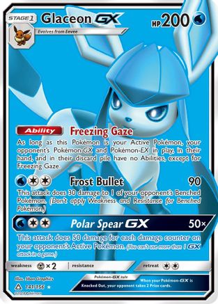 Glaceon GX (Full Art)/156 - SM  Ultra Prism Holofoil