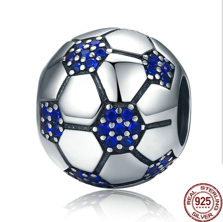 925 Sterling Silver Sports Ball DIY Bracelet Bead – Volleyball Football Baseball Tennis