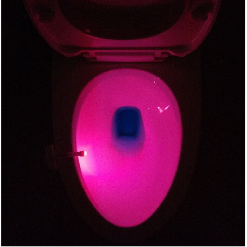 Motion-Sensor Toilet Night Light – 8 & 16 Colour LED, Battery Powered