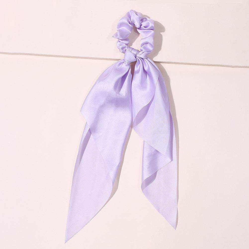 Cute Hair Silk Bow Scrunchie Vintage Satin Scarf Scrunchie