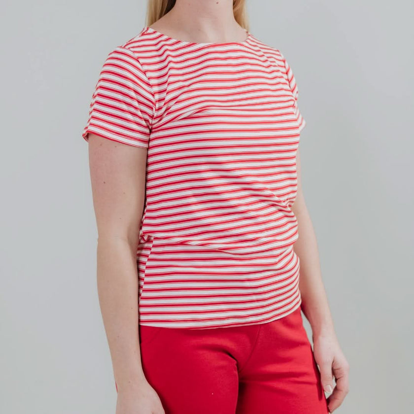 Ladies' Bamboo Lindsay T-Shirt | Berry Stripe