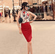 Women summer floral sleeveless Chiffon Blouse top
