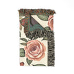 Floral Woven Blanket — Vintage Rose Throw for Living Room & Bedroom