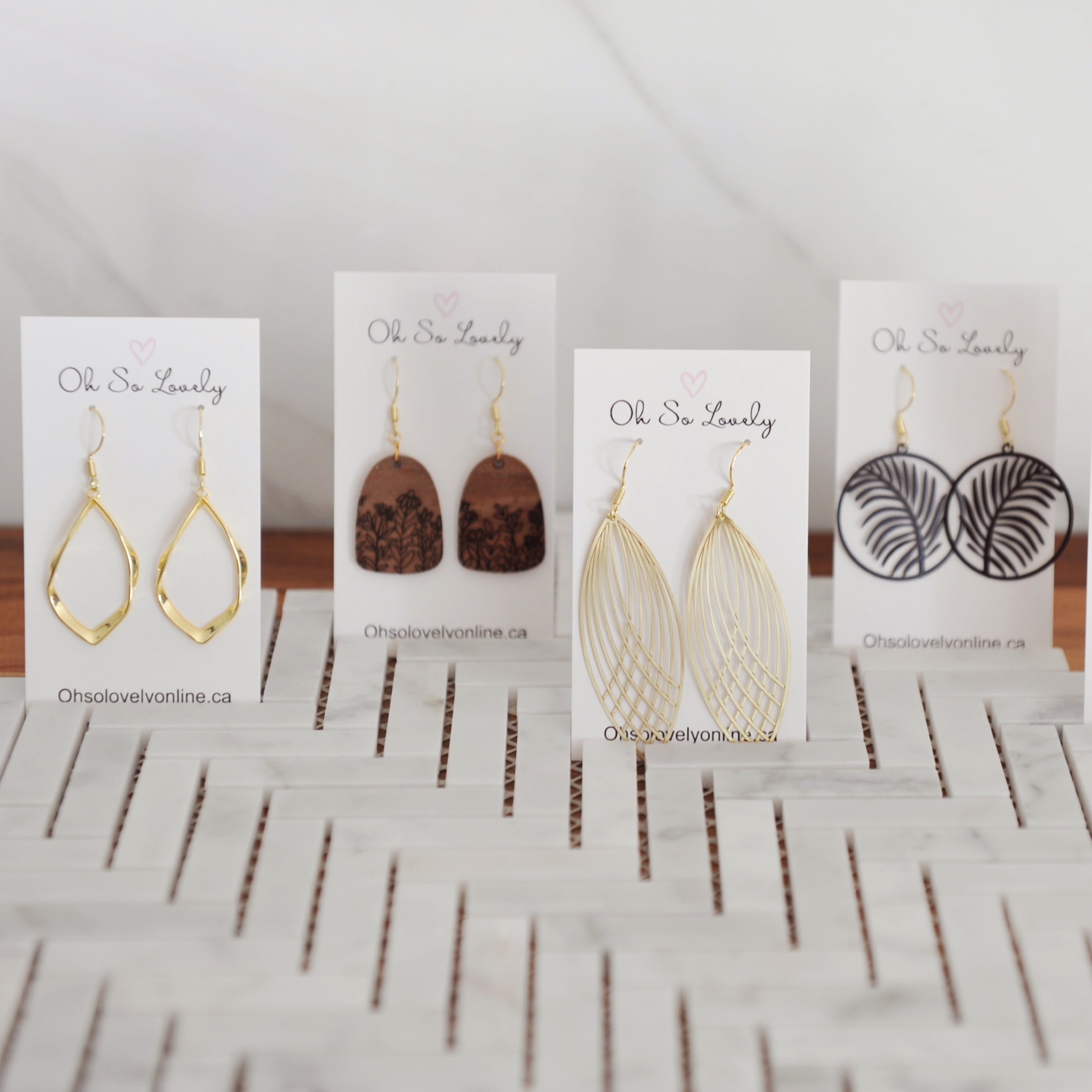 Wildflowers Wood Drop Earrings