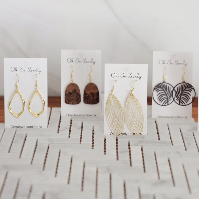 Wildflowers Wood Drop Earrings