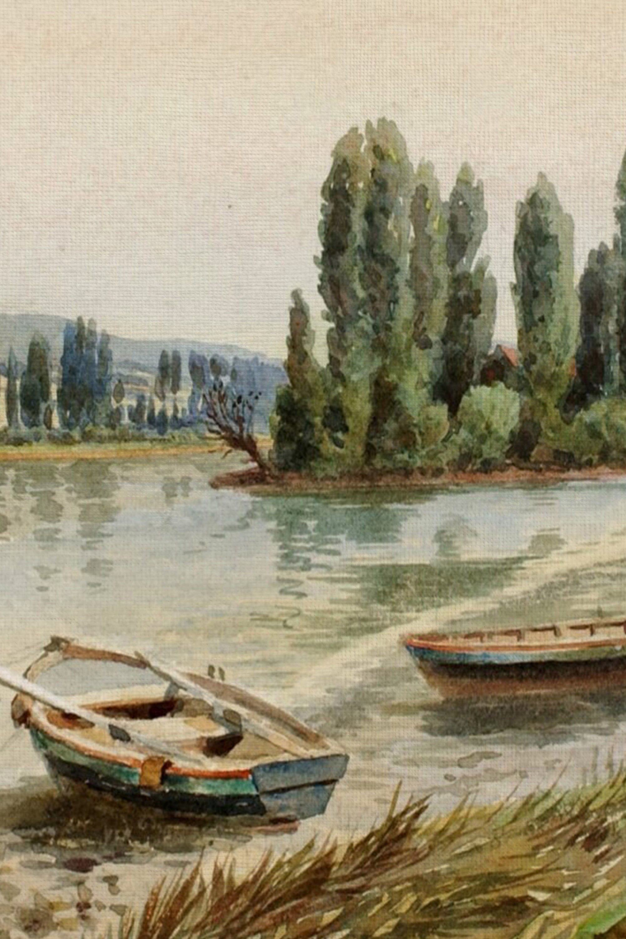 RIVES PAISIBLES, CADRE VINTAGE ARGENT