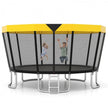 15 FT Outdoor Trampoline ASTM Compliant Recreational Trampoline with Non-Slip Ladder - Yellow