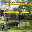 15 FT Outdoor Trampoline ASTM Compliant Recreational Trampoline with Non-Slip Ladder - Yellow