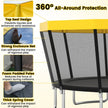 15 FT Outdoor Trampoline ASTM Compliant Recreational Trampoline with Non-Slip Ladder - Yellow