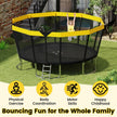 15 FT Outdoor Trampoline ASTM Compliant Recreational Trampoline with Non-Slip Ladder - Yellow