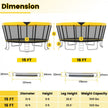 15 FT Outdoor Trampoline ASTM Compliant Recreational Trampoline with Non-Slip Ladder - Yellow