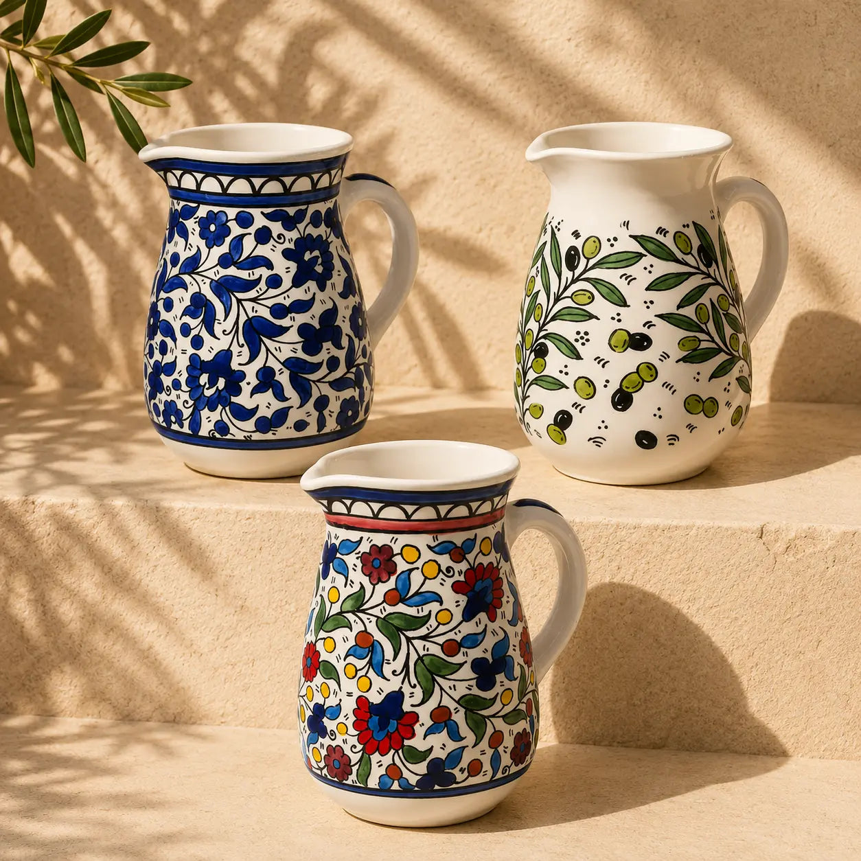 Haleeb Handmade Palestinian Ceramic Pitcher 0.8 L