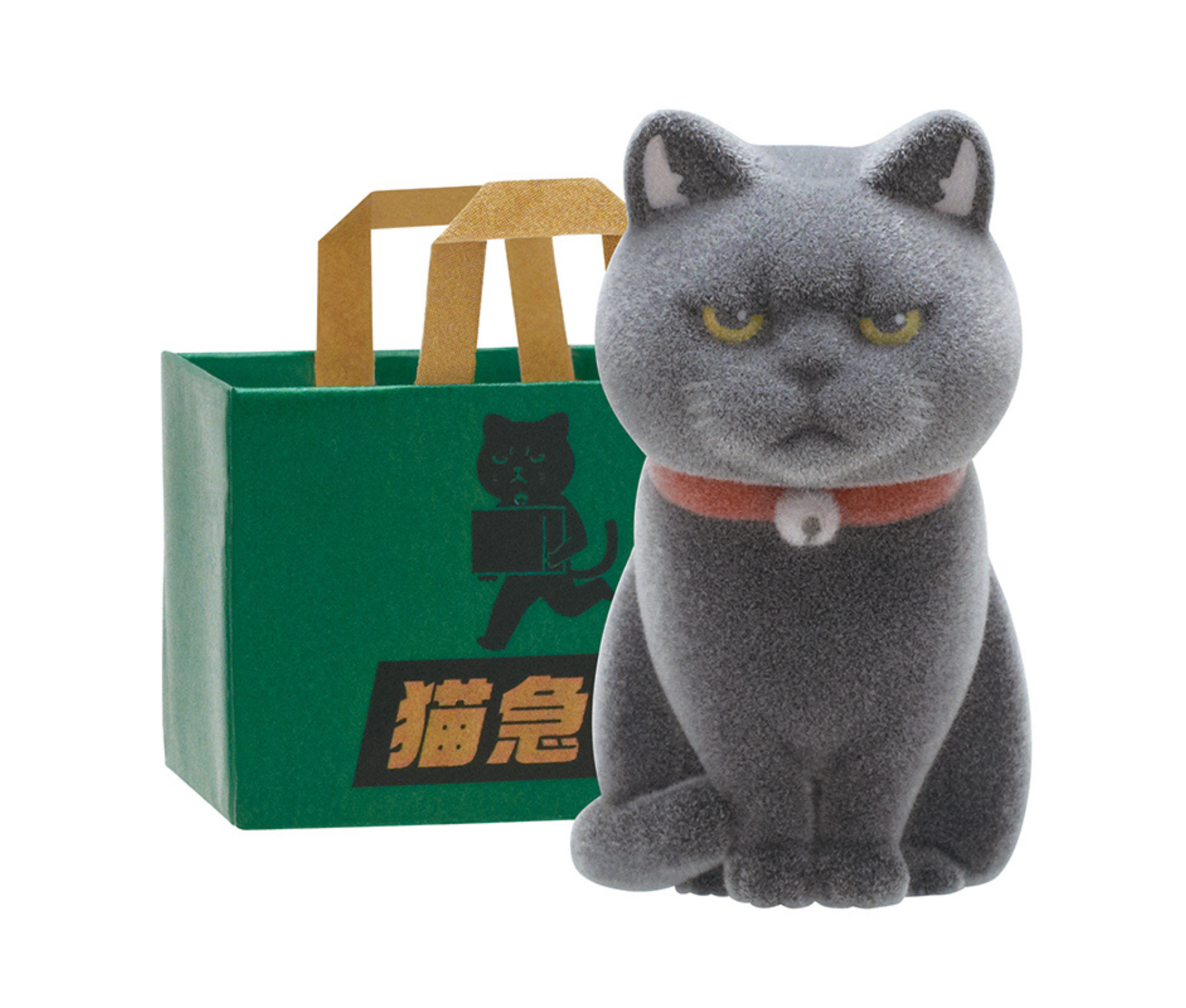 【ガチャ蔵】Cat in a Paper Bag Flocked Figure[Complete Set of 6]