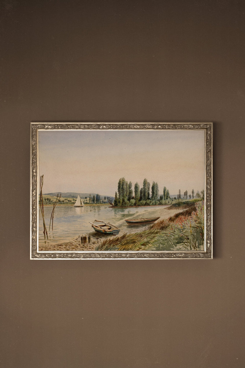 RIVES PAISIBLES, CADRE VINTAGE ARGENT