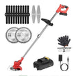 Electric Cordless Grass Trimmer Rechargeable Lawn Mower Weed Cutter With Alloy Saw Blade 2 Alloy