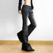 Printed Worn Baggy Jeans Pant Slimming Washed Women