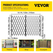 Double Folding Security Gate, 5.1 H X 10.2 W Folding Door Gate, Steel Accordion Security Gate, Flexible Expanding Security Gate, 360 Rolling Barricade Gate, Scissor Gate Or Door With Keys