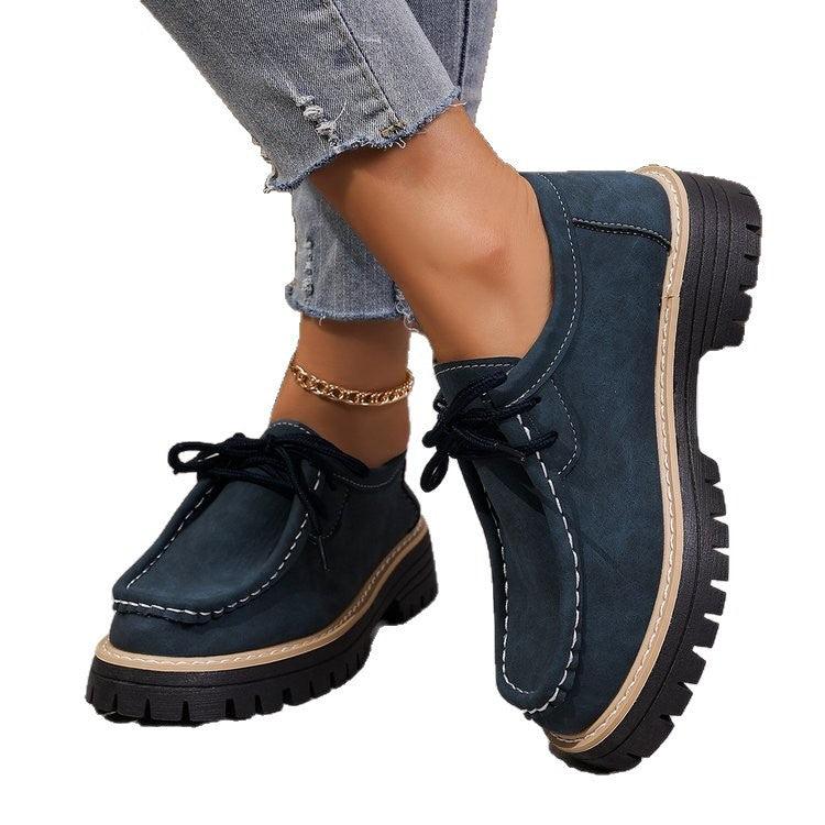 Lace-up British-style Loafers For Women