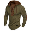 Spring And fall Pure Color Tied Hoodie Street fashion Bronzing Lacing Sweatshirt