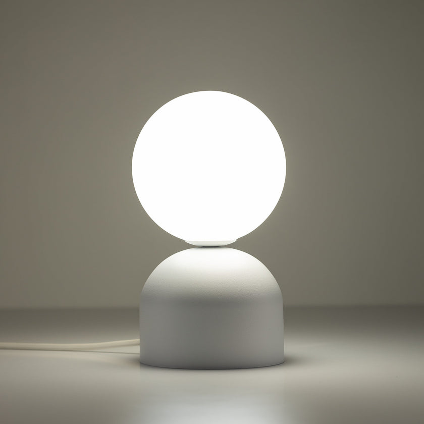Miki Modern Glass Globe Table Lamp for Bedroom Nightstand, Living Room & Ambient Accent Lighting