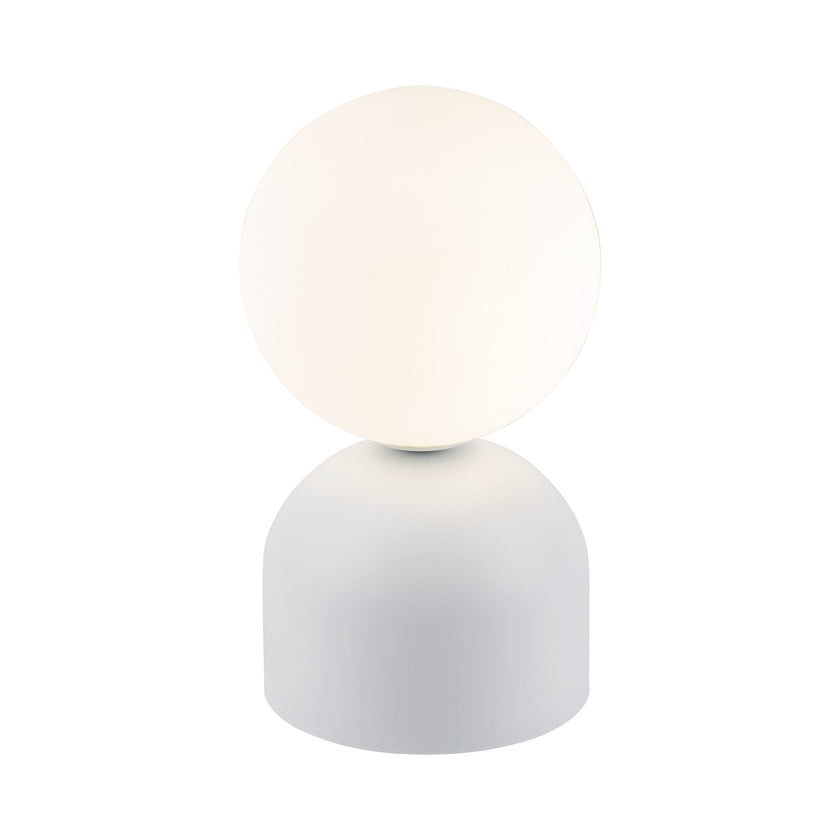 Miki Modern Glass Globe Table Lamp for Bedroom Nightstand, Living Room & Ambient Accent Lighting