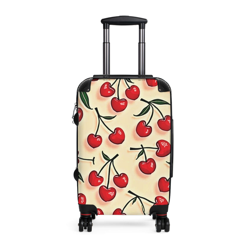 Cherry Print Suitcase — Retro Red Cherries Carry-On Luggage Cover