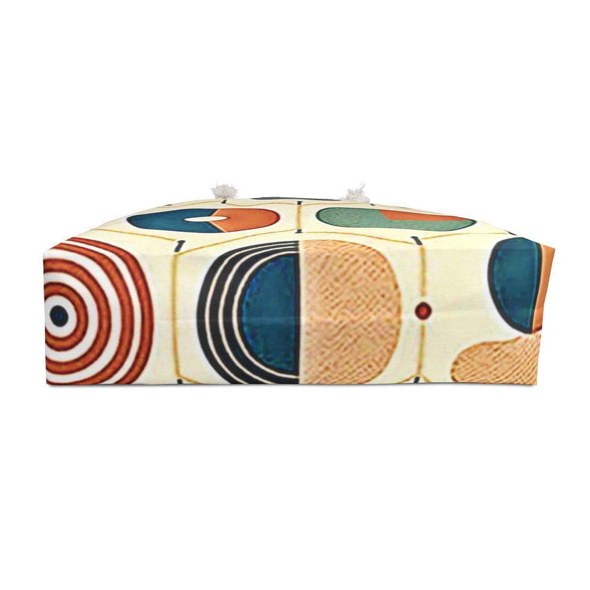 Mid-Century Geometric Circle Weekender Bag | Retro Abstract Tote | Busy Mom Carryall | Baby Essentials Travel | Gift For Mom