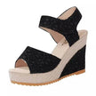 Platform High Wedge Sandals Plain Work sandals for women