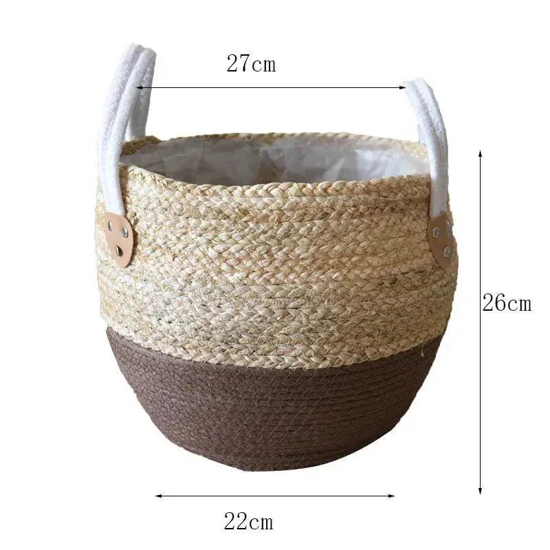 Hand Strawed Flowerpot Basket Fibre Plant Pot