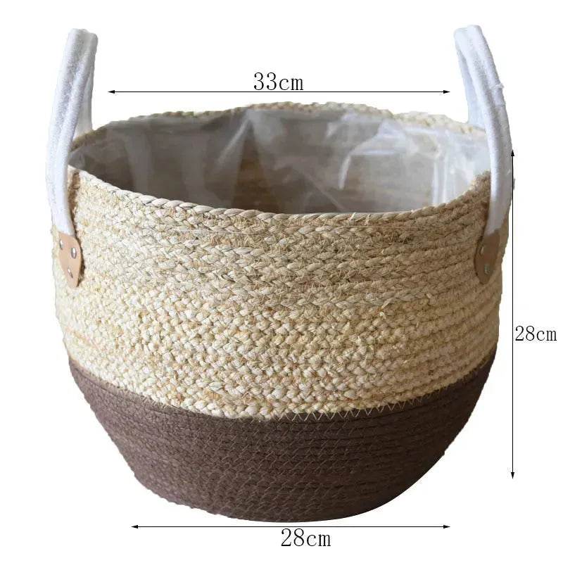 Hand Strawed Flowerpot Basket Fibre Plant Pot