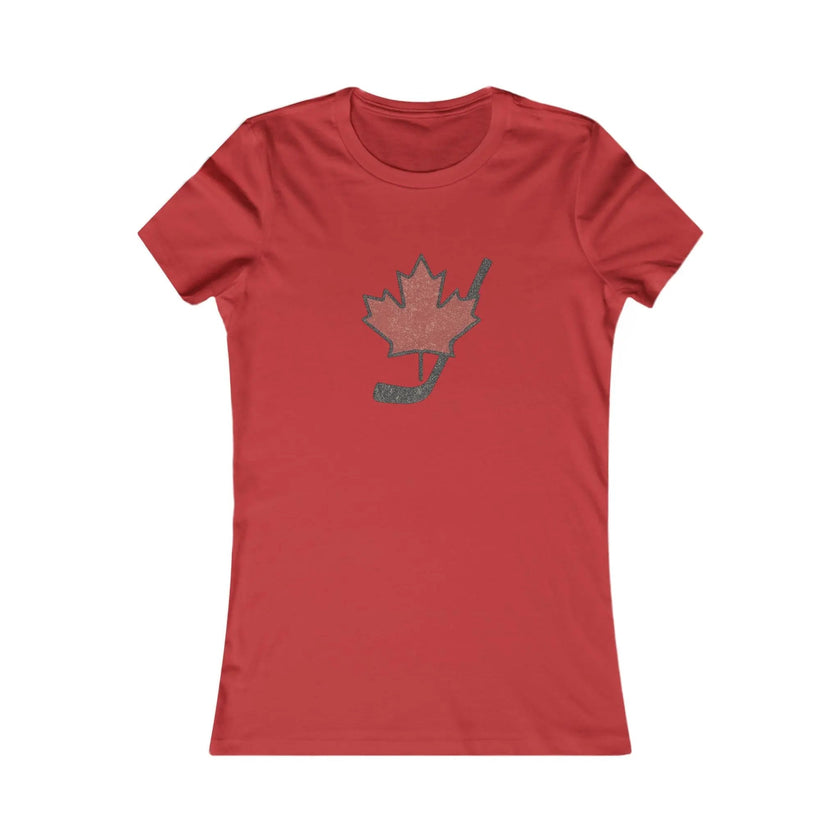 Maple Leaf Hockey Stick Women's T-Shirt - Canadian Hockey Pride - Maple Stick Hockey Co. - Ladies Fit