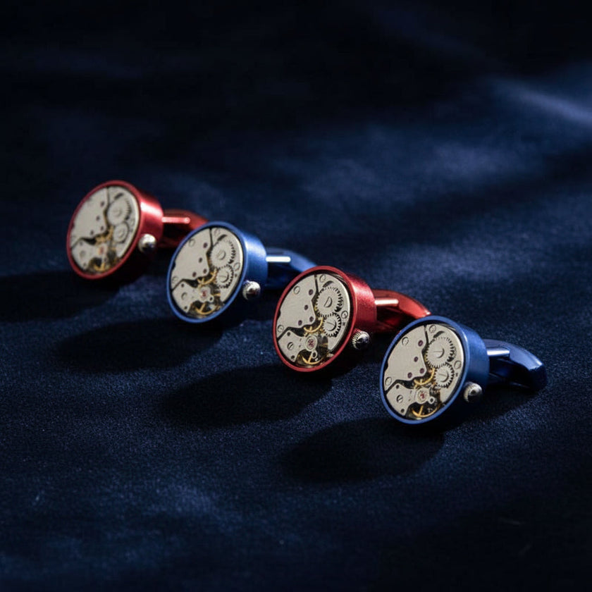 Men's Mechanical Movement Cufflinks – Brass & Electroplated French Shirt Cufflinks | Canada & USA