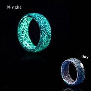 Luminous Glow in the Dark Resin Ring – Geometric Boho Style | Sizes 6–11
