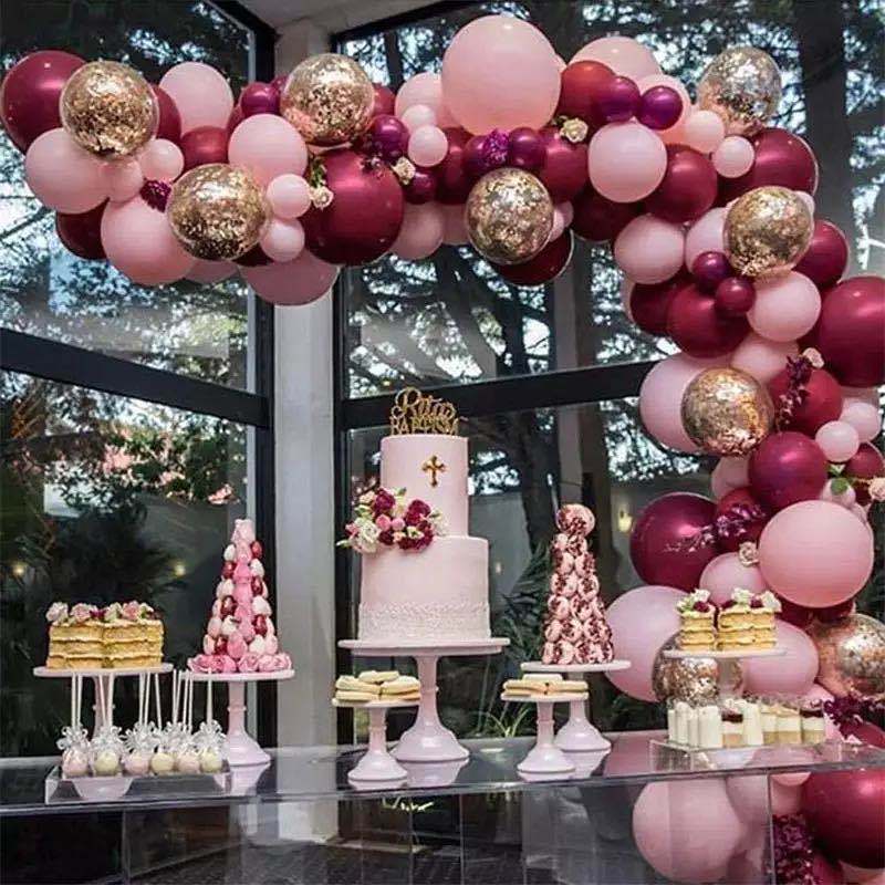Arch Balloon Kit – 10-Inch Latex Balloons for Birthday, Wedding & Party Decoration (Wine Red)
