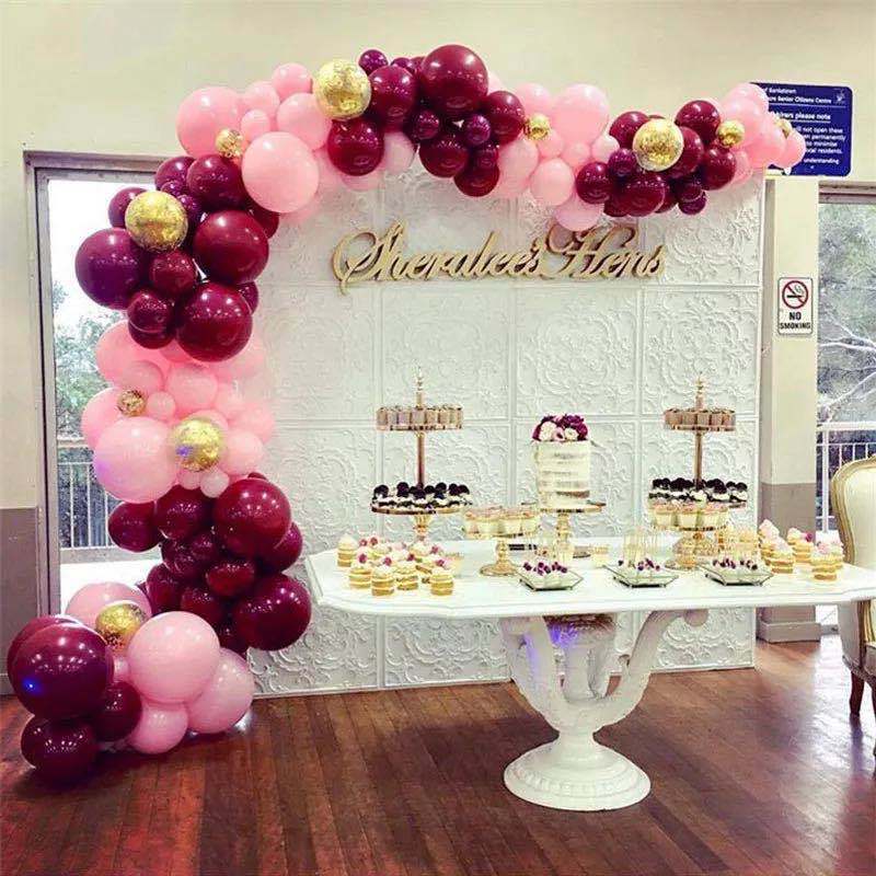 Arch Balloon Kit – 10-Inch Latex Balloons for Birthday, Wedding & Party Decoration (Wine Red)