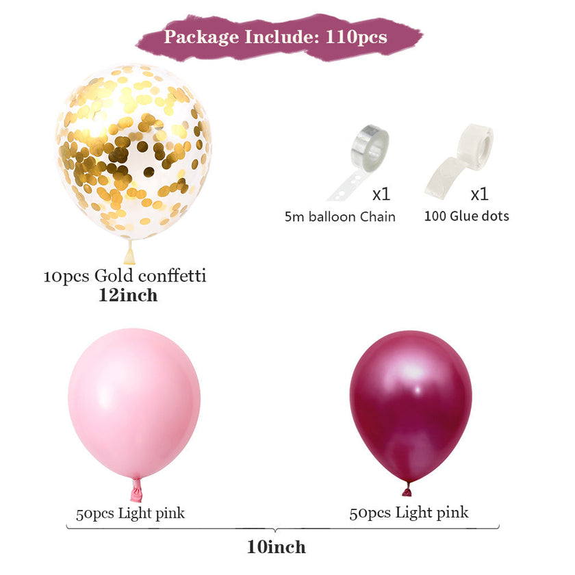 Arch Balloon Kit – 10-Inch Latex Balloons for Birthday, Wedding & Party Decoration (Wine Red)