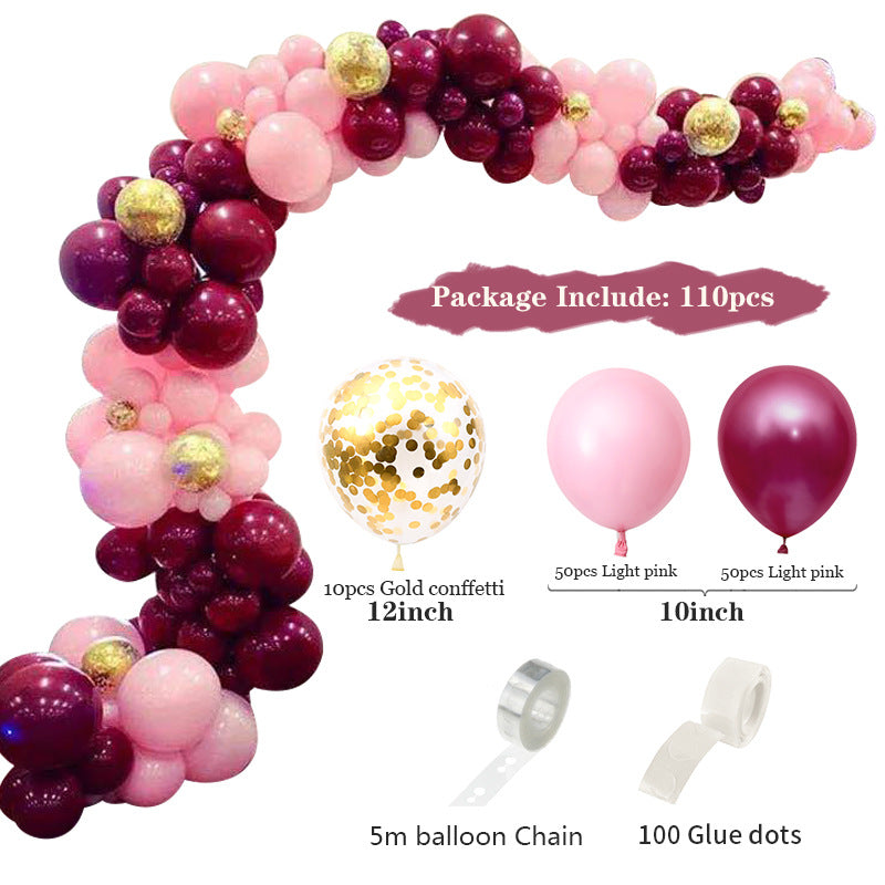 Arch Balloon Kit – 10-Inch Latex Balloons for Birthday, Wedding & Party Decoration (Wine Red)